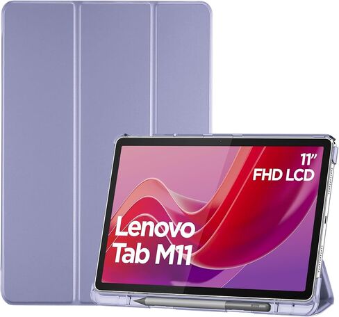 ProCase Smart Case for Lenovo Tab M11/Tab K11 LTE 11" 2024 TB330FU with Pen Holder, Slim Stand Tri-Fold Hard Shell Protective Tablet Cover Translucent Back Case Support Auto Wake/Sleep -Black in Saudi Arabia