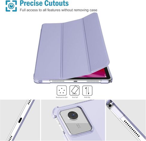 ProCase Smart Case for Lenovo Tab M11/Tab K11 LTE 11" 2024 TB330FU with Pen Holder, Slim Stand Tri-Fold Hard Shell Protective Tablet Cover Translucent Back Case Support Auto Wake/Sleep -Black in Saudi Arabia