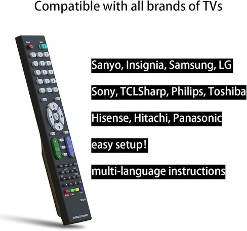 2024 Universal Remote Control for LG,Sony,Samsung,Sharp,Panasonic,Toshiba,Philips,Haier,HITACHI&SANYO,TCL&KONKA,AOC and Other Brands LCD/LED 3D HDTV Smart TV Remote Control RM-014S+ in Saudi Arabia