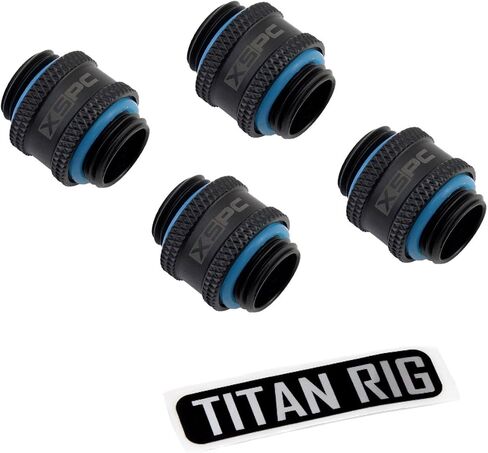 XSPC G1/4" Male to Male Rotary Fitting, Black Chrome, 4-pack in Saudi Arabia