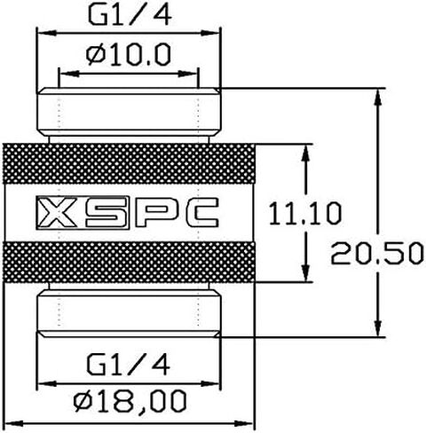 XSPC G1/4" Male to Male Rotary Fitting, Black Chrome, 4-pack in Saudi Arabia