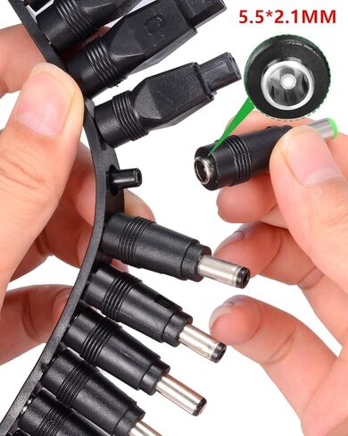 34 قطعة كمبيوتر محمول عالمي دفتر تيار مستمر مجموعة التوصيل جاك نصائح ل 5.5 مللي متر x 2.1 مللي متر التيار المتناوب محول الطاقة موصل أطقم in Kuwait