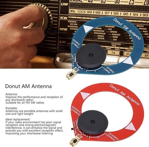 2Pcs Donut MW SW Antenna Improve Reception Effect with Portable Mini Antenna for Shortwave Radio in Saudi Arabia