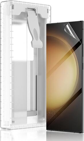 2Pack Screen Protector for Samsung Galaxy S23 Ultra/S22 Ultra, Auto-Alignment Kit,3-Second Installation, Bubble-Free & Self-Healing, 3D Curved Full Coverage & Scratch Resistant，Not Glass in Saudi Arabia