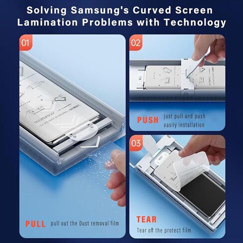 2Pack Screen Protector for Samsung Galaxy S23 Ultra/S22 Ultra, Auto-Alignment Kit,3-Second Installation, Bubble-Free & Self-Healing, 3D Curved Full Coverage & Scratch Resistant，Not Glass in Saudi Arabia