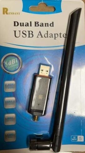 محول هوائي واي فاي USB بسرعة 1200 ميجابت في الثانية وجهاز استقبال ثنائي النطاق - 2.4 جيجا/ 5 جيجا بطاقة شبكة محلية دونجل in Saudi Arabia