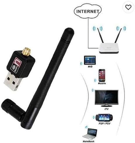 محول هوائي واي فاي USB بسرعة 1200 ميجابت في الثانية وجهاز استقبال ثنائي النطاق - 2.4 جيجا/ 5 جيجا بطاقة شبكة محلية دونجل in Saudi Arabia