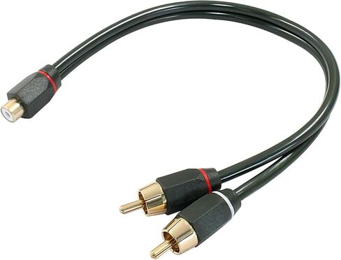 1 Male to 2 Female Y Splitter Connectors, 12 Inch Dual Shielded Speaker Splitter Cable in Saudi Arabia
