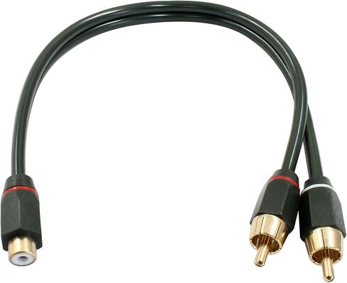 1 Male to 2 Female Y Splitter Connectors, 12 Inch Dual Shielded Speaker Splitter Cable in Saudi Arabia