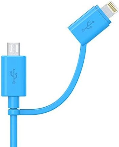 Apple MFi Certified 2 in 1 iPhone Charger Lightning Cable and Micro USB to USB Charger Cord, Compatible iPhone X, 8, 8 Plus,7 Plus, Android Data Cable 2 in 1 White(3 FT) in Saudi Arabia