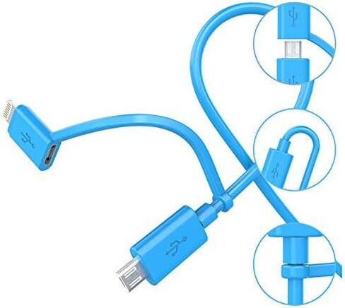 Apple MFi Certified 2 in 1 iPhone Charger Lightning Cable and Micro USB to USB Charger Cord, Compatible iPhone X, 8, 8 Plus,7 Plus, Android Data Cable 2 in 1 White(3 FT) in Saudi Arabia