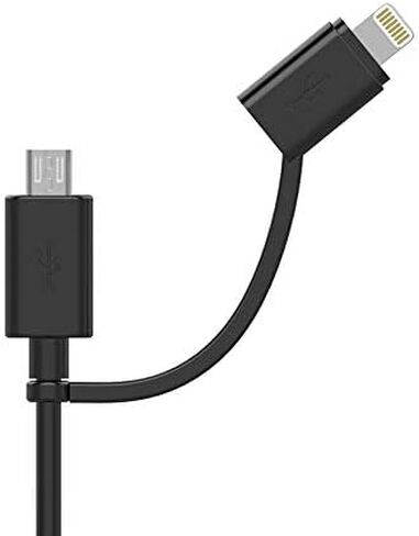 Apple MFi Certified 2 in 1 iPhone Charger Lightning Cable and Micro USB to USB Charger Cord, Compatible iPhone X, 8, 8 Plus,7 Plus, Android Data Cable 2 in 1 White(3 FT) in Saudi Arabia