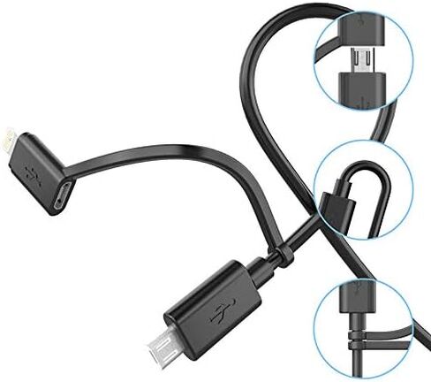 Apple MFi Certified 2 in 1 iPhone Charger Lightning Cable and Micro USB to USB Charger Cord, Compatible iPhone X, 8, 8 Plus,7 Plus, Android Data Cable 2 in 1 White(3 FT) in Saudi Arabia
