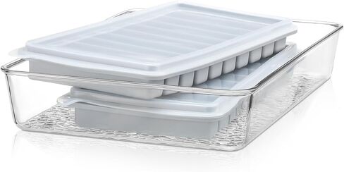 2 قطعة من صينية تجميد حليب الأم من السيليكون مع حامل 10-1 أونصة من صواني تخزين مجمد حليب الثدي، قوالب تجميد حليب الثدي، منظم أغذية الأطفال للحساء وتخزين الطعام in Kuwait