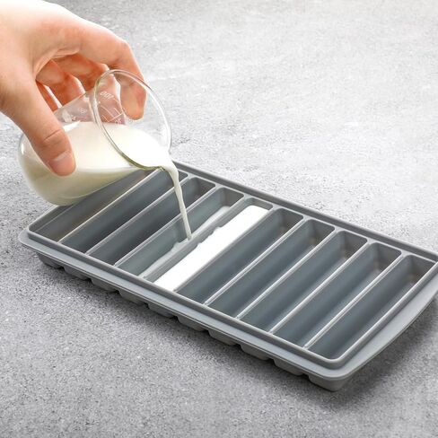 2 قطعة من صينية تجميد حليب الأم من السيليكون مع حامل 10-1 أونصة من صواني تخزين مجمد حليب الثدي، قوالب تجميد حليب الثدي، منظم أغذية الأطفال للحساء وتخزين الطعام in Kuwait