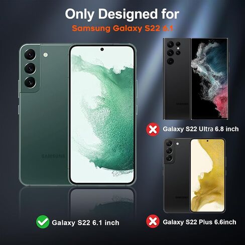 zapica Designed for Samsung Galaxy S22 Case, Black | Military Grade Drop Protection, Dual Layer Structure Design, Heavy Duty Shockproof Non-Slip Phone Cover in Saudi Arabia