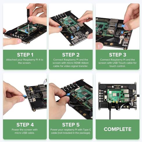 شاشة لمس EVICIV مقاس 7 بوصات لـ Raspberry Pi، شاشة عرض 1024X600 IPS محمولة ومكبر صوت مزدوج USB HDMI شاشة كمبيوتر متوافقة مع Raspb Pi 5/4/3/Zero/Windows/بدون محرك in Saudi Arabia
