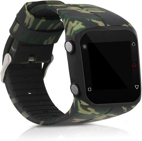 kwmobile TPU Silicone Strap Compatible with Polar M400 / M430 - Tracker Band - camouflage Black/Light Green/Dark Green in Saudi Arabia