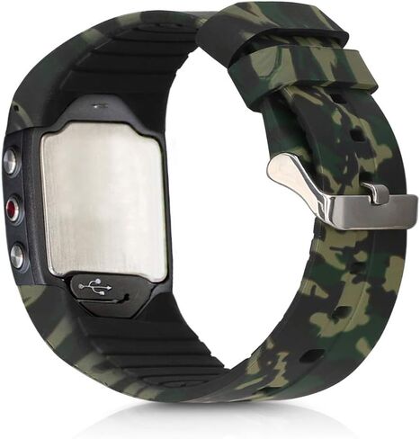 kwmobile TPU Silicone Strap Compatible with Polar M400 / M430 - Tracker Band - camouflage Black/Light Green/Dark Green in Saudi Arabia