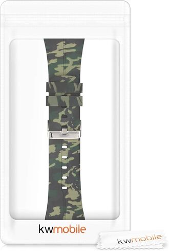 kwmobile TPU Silicone Strap Compatible with Polar M400 / M430 - Tracker Band - camouflage Black/Light Green/Dark Green in Saudi Arabia