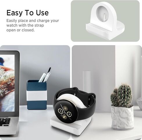 حامل شاحن Miimall متوافق مع شاحن Google Pixel Watch 2، قاعدة شحن سيليكون غير قابلة للانزلاق لساعة Pixel 2، حامل قاعدة شاحن مع فتحة إدارة الكابلات لساعة Google Pixel 2 (أسود) in Saudi Arabia