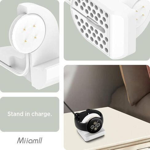 حامل شاحن Miimall متوافق مع شاحن Google Pixel Watch 2، قاعدة شحن سيليكون غير قابلة للانزلاق لساعة Pixel 2، حامل قاعدة شاحن مع فتحة إدارة الكابلات لساعة Google Pixel 2 (أسود) in Saudi Arabia