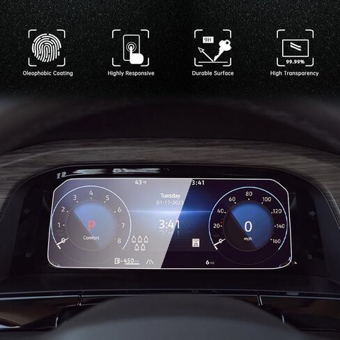 واقي شاشة ملاحة INTGET لعام 2024 VW Volkswagen Atlas/Cross Sport Accessories SE SEL R-Line Car GPS من الزجاج المقسى شاشة لمس مركزية شاشة تعمل باللمس (10.3 بوصة) in Kuwait