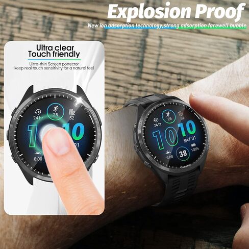 Orzero (3 عبوات) متوافقة مع واقي الشاشة Garmin Forerunner 965، ومواد PMMA والكمبيوتر الشخصي، طبقة شفافة رفيعة للغاية وعالية الوضوح، تغطية كاملة مضادة للخدش وخالية من الفقاعات in Saudi Arabia