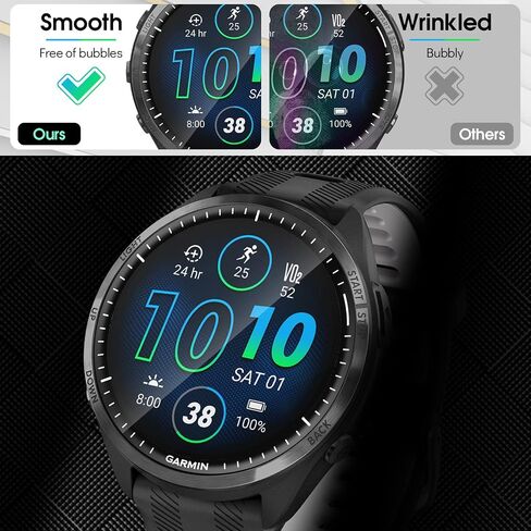Orzero (3 عبوات) متوافقة مع واقي الشاشة Garmin Forerunner 965، ومواد PMMA والكمبيوتر الشخصي، طبقة شفافة رفيعة للغاية وعالية الوضوح، تغطية كاملة مضادة للخدش وخالية من الفقاعات in Saudi Arabia