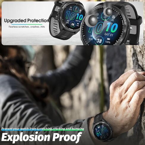 Orzero (3 عبوات) متوافقة مع واقي الشاشة Garmin Forerunner 965، ومواد PMMA والكمبيوتر الشخصي، طبقة شفافة رفيعة للغاية وعالية الوضوح، تغطية كاملة مضادة للخدش وخالية من الفقاعات in Saudi Arabia