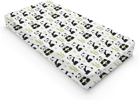 Watercolor Panda Green Leaves Baby Changing Pad Cover Sheets for Boy Girl 32''x16'' Cute Bear Unisex Fitted Diaper Changing Table Sheets Soft Breathable Baby Changing Table Mats in Saudi Arabia
