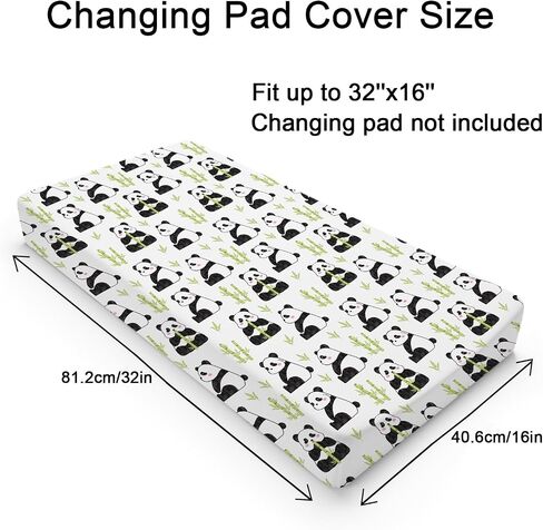 Watercolor Panda Green Leaves Baby Changing Pad Cover Sheets for Boy Girl 32''x16'' Cute Bear Unisex Fitted Diaper Changing Table Sheets Soft Breathable Baby Changing Table Mats in Saudi Arabia