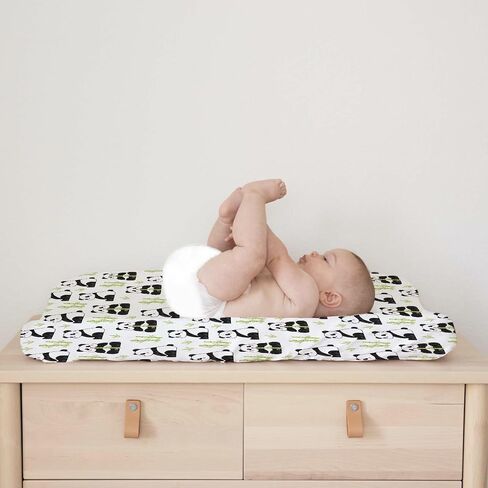 Watercolor Panda Green Leaves Baby Changing Pad Cover Sheets for Boy Girl 32''x16'' Cute Bear Unisex Fitted Diaper Changing Table Sheets Soft Breathable Baby Changing Table Mats in Saudi Arabia