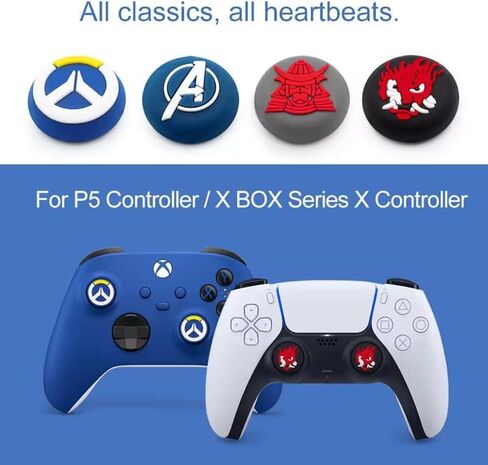 Analog Stick Joystick Thumb Grip Cover Cute 3D Thumb Cap for PlayStation PS5, PS4, Xbox One, Xbox Series X/S, Nintendo Switch Pro Controller. [Set of 4] (ADR) in Saudi Arabia