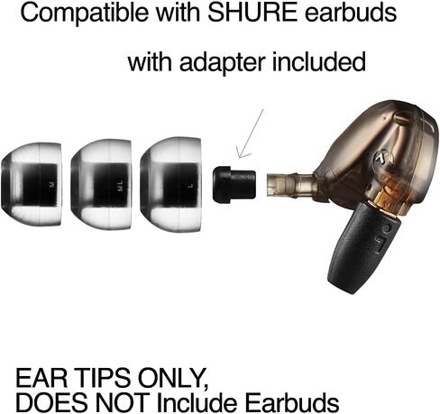 AZLA SednaEarfit Crystal Standard (M/ML/L) - Earbud Tips for Wireless Headphones - Noise Canceling Earbuds Replacement Tips - Eartips Compatible with Shure, Sony, Beats, Sennheiser, Jabra, and JBL in Saudi Arabia