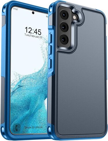 zapica Designed for Samsung Galaxy S22 Case, Black | Military Grade Drop Protection, Dual Layer Structure Design, Heavy Duty Shockproof Non-Slip Phone Cover in Saudi Arabia
