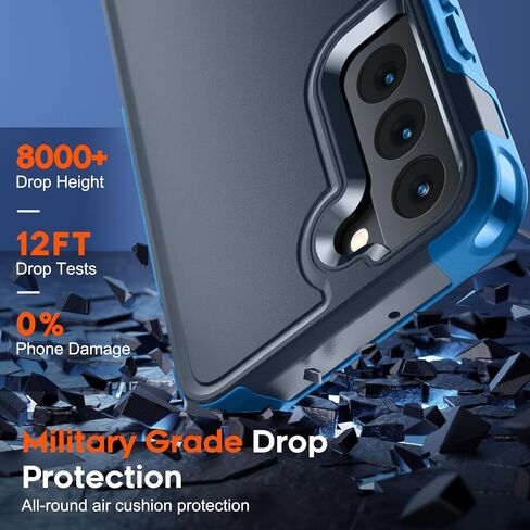 zapica Designed for Samsung Galaxy S22 Case, Black | Military Grade Drop Protection, Dual Layer Structure Design, Heavy Duty Shockproof Non-Slip Phone Cover in Saudi Arabia