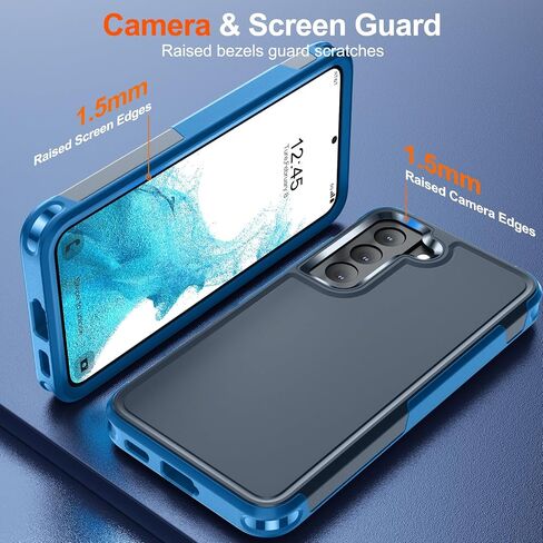 zapica Designed for Samsung Galaxy S22 Case, Black | Military Grade Drop Protection, Dual Layer Structure Design, Heavy Duty Shockproof Non-Slip Phone Cover in Saudi Arabia