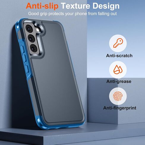 zapica Designed for Samsung Galaxy S22 Case, Black | Military Grade Drop Protection, Dual Layer Structure Design, Heavy Duty Shockproof Non-Slip Phone Cover in Saudi Arabia