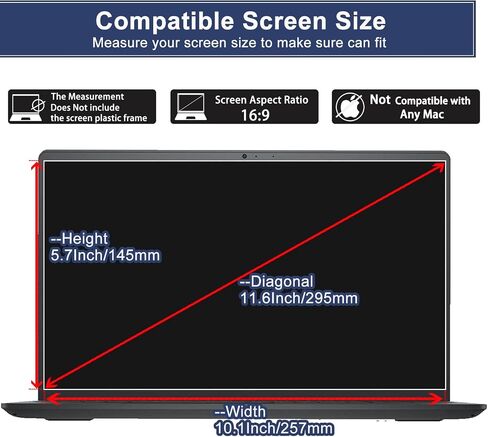 واقي شاشة من الزجاج المقسى مقاس 11.6 بوصة لأجهزة الكمبيوتر المحمول Chromebook/HP/Dell/Sony/Samsung/Lenovo/Acer/MSI/LG/Razer Blade/ASUS/Gateway 11.6 بوصة، صلابة 9H، مضاد لبصمات الأصابع، خالي من الفقاعات، شفاف عالي الدقة in Saudi Arabia
