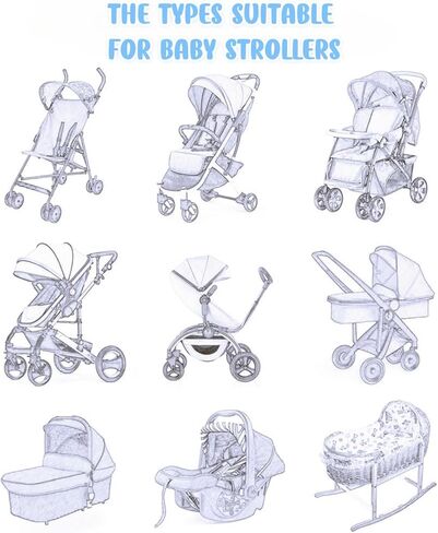 Mosquito Net for Stroller Accessories Insect Mesh Bug Netting Cover for Summer Outdoor Camping Travel Car Seat, Newborn Baby Essentials Mosquiteros Para Cunas De Bebes 2pack 2color (White + Colorful) in Saudi Arabia