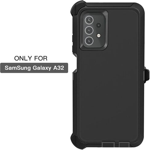 حافظة بمشبك حزام من AICase لهاتف Samsung A32 5G، حماية شديدة التحمل من السقوط، هيكل كامل متين مقاوم للصدمات/الغبار من الدرجة العسكرية، غطاء هاتف واقٍ متين لهاتف Samsung Galaxy A32 5G(2021) in Kuwait