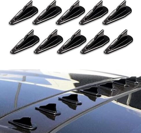 10 PCS Car Shark Fin Antenna, 3.14" x 0.78" x 1.18" Self-Adhesive EVO Style Tail Signal Receiving Antenna, Car Personalized Modification Accessory, Compatible with Most Models (Black #01) in Saudi Arabia