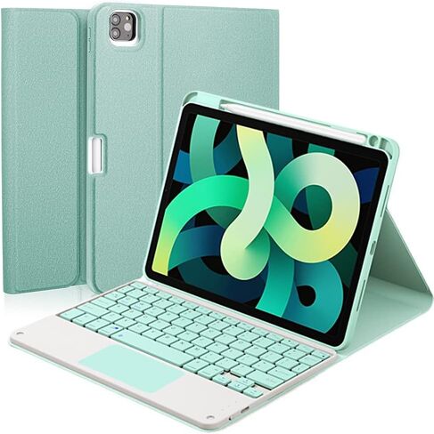 حافظة لوحة مفاتيح iPad Pro 11 بوصة للجيل الأول والثاني والثالث والرابع مع حامل أقلام، متوافقة مع iPad Air 11 بوصة M2 2024/ iPad Air5/Air4 10.9 بوصة، لوحة مفاتيح BT قابلة للفصل مع غطاء واقٍ مغناطيسي، أسود in Kuwait