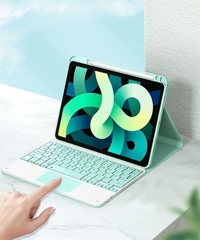 حافظة لوحة مفاتيح iPad Pro 11 بوصة للجيل الأول والثاني والثالث والرابع مع حامل أقلام، متوافقة مع iPad Air 11 بوصة M2 2024/ iPad Air5/Air4 10.9 بوصة، لوحة مفاتيح BT قابلة للفصل مع غطاء واقٍ مغناطيسي، أسود in Kuwait