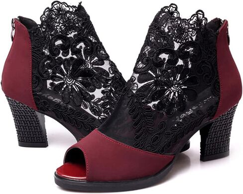 صنادل نسائية بكعب عالٍ مفتوح من الأمام وسحاب خلفي يسمح بالتهوية ومضادة للانزلاق وكعب عالٍ للكاحل صنادل عصرية لحفلات الزفاف in Kuwait