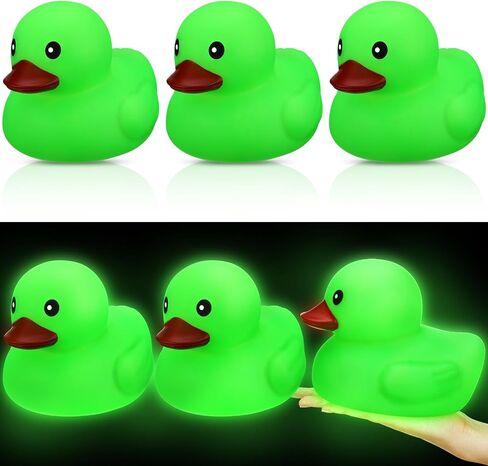 6 Pcs 6.7 Inch Large Glow in The Dark Rubber Ducks Luminous Ducks Light up Bathtub Toys for School Room Shower Home Birthday Party Favors Supplies Gifts Carnival Summer Beach Pool, Yellow in Saudi Arabia