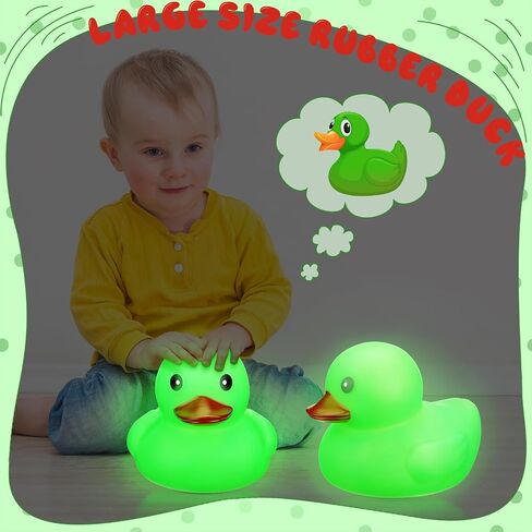 6 Pcs 6.7 Inch Large Glow in The Dark Rubber Ducks Luminous Ducks Light up Bathtub Toys for School Room Shower Home Birthday Party Favors Supplies Gifts Carnival Summer Beach Pool, Yellow in Saudi Arabia