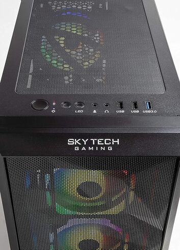 كمبيوتر سطح المكتب للألعاب Skytech Gaming Shadow - Intel Core i5 12600K 3.7 جيجا هرتز، NVIDIA RTX 4070، 1 تيرابايت NVME SSD، 16 جيجابايت DDR4 RAM 3200، 750 واط Gold PSU، 240 مم AIO، 11AC Wi-Fi، Windows 11 Home 64 بت، أسود in Kuwait