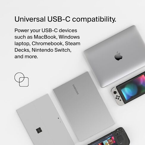 Belkin Connect 100W USB-C Core GaN Power Adapter, Fast-Charging Adapter w/Universal USB-C Compatibility, 100W Power Delivery, 8ft Power Cable for Gaming, MacBook Pro, PC Laptops, and Chromebook in Saudi Arabia